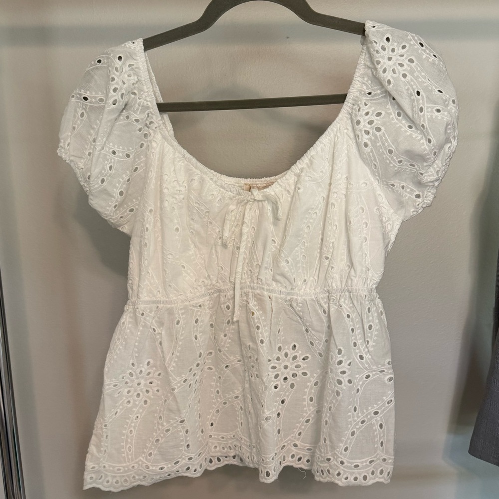 NWT White Eyelet Women's Top